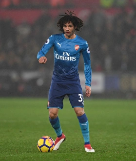 Swansea City V Arsenal 2017-18 Prints: Mohamed Elneny in Action: Swansea City vs Arsenal, Premier League 2017-18