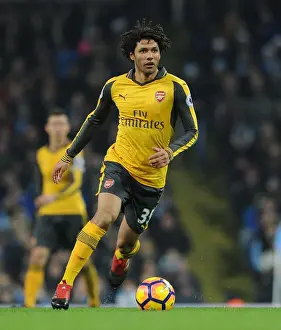 Manchester City V Arsenal 2016-17 Prints: Mohamed Elneny (Arsenal). Manchester City 2: 1 Arsenal. Premier League. Eithad Stadium