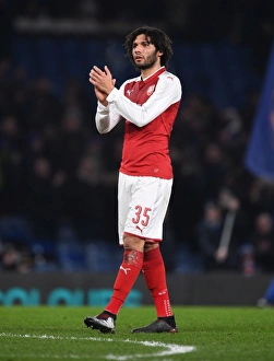 Chelsea V Arsenal - Carabao Cup 1/2 Final 1st Leg 2017-18 Prints: Mohamed Elneny - Arsenal's Determined Midfielder in Chelsea Showdown (Carabao Cup Semi-Final 1st Leg)