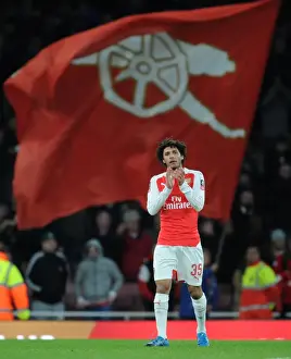 Arsenal V Burnley FA Cup 4th Rd 2016 Prints: Mohamed Elneny: Arsenal's FA Cup Victory Celebration vs Burnley (2016)