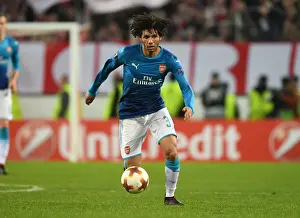 FC Koln V Arsenal 2017-18 Prints: Mohamed Elneny: Arsenal's Midfield Maestro Shines in UEFA Europa League Clash Against 1