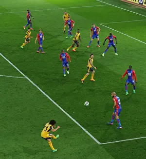 Crystal Palace V Arsenal 2016-17 Prints: Mohamed Elneny Crosses the Ball in Intense Crystal Palace vs Arsenal Premier League Clash