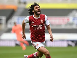 Newcastle United V Arsenal 2020-21 Prints: Mohamed Elneny Scores the Winning Goal: Arsenal Secures Victory Over Newcastle in Empty St
