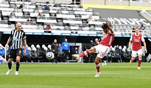 Newcastle United V Arsenal 2020-21 Prints: Mohamed Elneny Scores the Winning Goal: Newcastle United vs