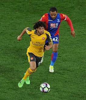 Crystal Palace V Arsenal 2016-17 Prints: Mohamed Elneny vs. Jason Puncheon: A Midfield Battle at Selhurst Park - Arsenal vs