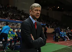 Monaco V Arsenal 2014/15 Prints: MONACO - MARCH 17: Arsenal manager Arsene Wenger before the UEFA Champions League