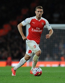 Arsenal V Liverpool 2015/16 Prints: Monreal in Action: Arsenal vs. Liverpool (2015/16)