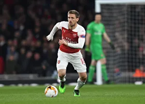 Arsenal V SSC Napoli 2018-19 Prints: Monreal in Action: Arsenal vs. Napoli, UEFA Europa League Quarterfinal at Emirates Stadium