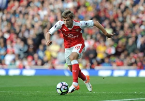 Arsenal V Swansea City 2016-17 Prints: Monreal in Action: Arsenal vs Swansea City (2016-17), Emirates Stadium