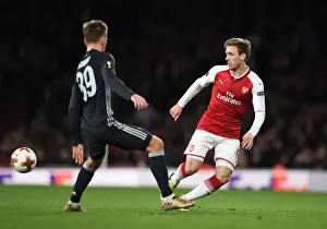 Arsenal V CSKA Moscow 2017-18 Prints: Monreal Outmaneuvers Kuchaev: Arsenal vs CSKA Europa League Quarterfinal Showdown