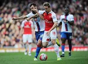 Arsenal V Crystal Palace 2015-16 Prints: Monreal Outsmarts Ledley: Arsenal's Masterful Midfield Play vs Crystal Palace (2015-16)
