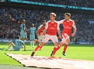 Monreal and Ramsey's Thrilling Goal Celebration: Arsenal's FA Cup Semi-Final Victory Over Manchester City
