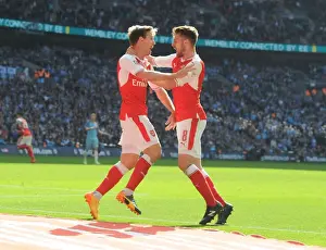 Arsenal V Manchester City - FA Cup 1/2 Final 2017 Prints: Monreal and Ramsey's Unforgettable FA Cup Semi-Final Goal Celebration
