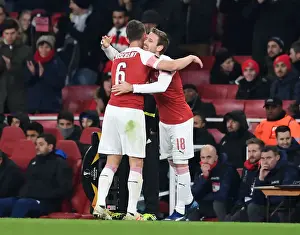 Arsenal V Qarabag 2018-19 Prints: Monreal Replaces Injured Koscielny in Arsenal's Europa League Clash Against Qarabag