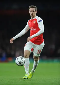 Arsenal V Barcelona 2015/16 Prints: Monreal vs. Barcelona: Arsenal's Champion Showdown