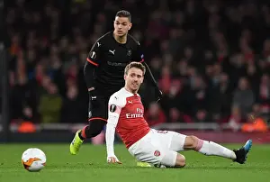Arsenal V Stade Rennais 2018-19 Prints: Monreal vs Ben Arfa: Battle at the Emirates - Arsenal vs Stade Rennais