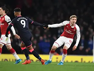Monreal vs Kachunga: Intense Battle at Emirates Stadium (Arsenal v Huddersfield Town, 2017-18)