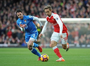 Arsenal V AFC Bournemouth 2016/17 Prints: Monreal vs. Smith: Arsenal vs. AFC Bournemouth, Premier League Showdown