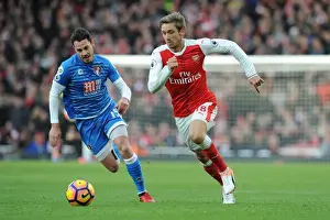 Arsenal V AFC Bournemouth 2016/17 Prints: Monreal vs. Smith: Clash at the Emirates - Arsenal v AFC Bournemouth
