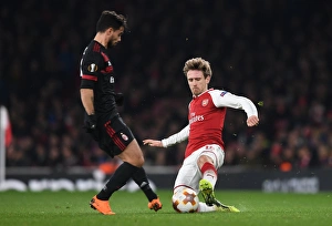 Arsenal V AC Milan 2017-18 Prints: Monreal vs. Suso: Battle at the Emirates - Arsenal vs. AC Milan, UEFA Europa League 2018