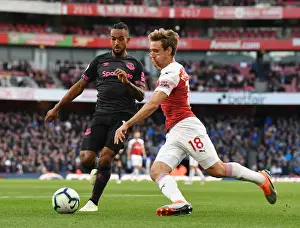 Arsenal V Everton 2018-19 Prints: Monreal vs Walcott: Clash of the Wings in Arsenal v Everton Premier League Showdown