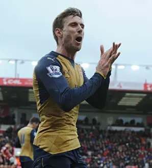 Bournemouth V Arsenal 2015-16 Prints: Monreal's Decisive Goal: Arsenal Clinch Premier League Victory over Bournemouth
