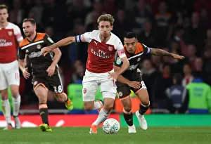 Arsenal V Brentford - Carabao Cup 2018-19 Prints: Monreal's Powerful Performance: Arsenal's Carabao Cup Victory over Brentford