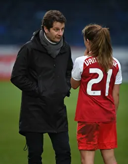 Reading Ladies Fc V Arsenal Women 2017-18 Prints: Montemurro and van de Donk: Arsenal Ladies Celebrate Victory over Reading FC