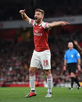 Arsenal V Brentford - Carabao Cup 2018-19 Prints: Mustafi in Action: Arsenal vs. Brentford, Carabao Cup 2018-19