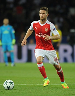Paris Saint Gernain V Arsenal 2016-17 Prints: Mustafi in Action: Arsenal vs. Paris Saint-Germain, UEFA Champions League 2016-17