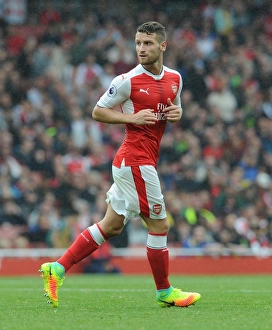 Arsenal V Southampton 2016-17 Prints: Mustafi in Action: Arsenal vs Southampton, 2016-17 Premier League, Emirates Stadium