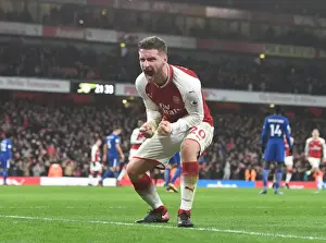 Mustafi and Bellerin Celebrate Arsenal's Second Goal Against Chelsea (2017-18)