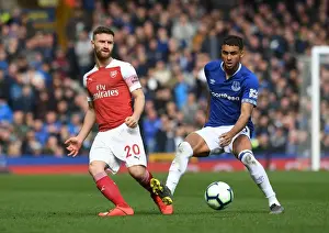Everton V Arsenal 2018-19 Prints: Mustafi Faces Off Against Calvert-Lewin: Everton vs Arsenal Premier League Clash