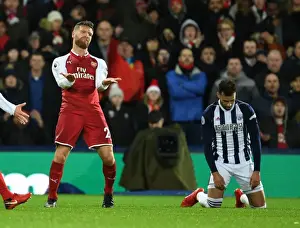 West Bromwich Albion V Arsenal 2017-18 Prints: Mustafi and Robson-Kanu Clash in Intense West Bromwich Albion vs