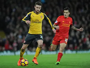 Liverpool V Arsenal 2016-17 Prints: Mustafi vs. Coutinho: Intense Battle at Anfield - Liverpool vs