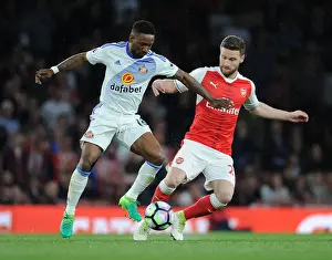 Arsenal V Sunderland 2016-17 Prints: Mustafi vs Defoe: Intense Clash in Arsenal's Victory over Sunderland (2016-17)