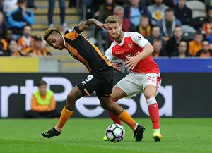 Hull City V Arsenal 2016-17 Prints: Mustafi vs Hernandez: A Premier League Battle at KCOM Stadium