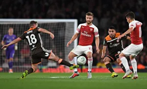 Arsenal V Brentford - Carabao Cup 2018-19 Prints: Mustafi vs. Judge: Clash at the Emirates - Arsenal vs. Brentford, Carabao Cup 2018-19