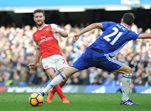 Chelsea V Arsenal 2016-17 Prints: Mustafi vs Matic: Intense Battle in Chelsea vs Arsenal Premier League Clash