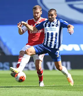 Brighton And Hove Albion V Arsenal 2019-20 Prints: Mustafi vs. Maupay: Empty Stadium Showdown - Brighton vs. Arsenal Premier League Clash