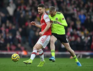 Arsenal V Sheffield United 2019-20 Prints: Mustafi vs McBurnie: A Tense Face-Off at the Emirates
