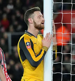Southampton V Arsenal FA Cup 2016-17 Prints: Mustafi's Determination: Arsenal's Key Player in FA Cup Showdown vs