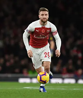 Arsenal V Wolverhampton Wanderers 2018-19 Prints: Mustafi's Determination: Arsenal's Shield Against Wolverhampton Wanderers