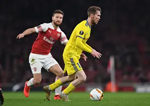 Arsenal V BATE Borisov 2018-19 Prints: Mustafi's Europa League Shut-Down: Arsenal's Victory Over BATE (Arsenal FC)