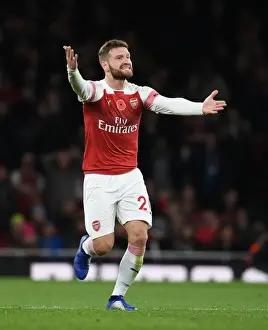 Arsenal V Wolverhampton Wanderers 2018-19 Prints: Mustafi's Unwavering Resolve: Arsenal's Defensive Shield vs