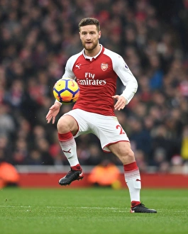 Arsenal V Tottenham Hotspur 2017-18 Prints: Mustafi's Unwavering Spirit: Arsenal vs. Tottenham Hotspur, Premier League 2017-18