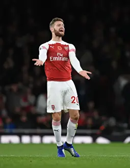 Arsenal V Wolverhampton Wanderers 2018-19 Prints: Mustafi's Unyielding Spirit: Arsenal's Defensive Wall vs. Wolverhampton Wanderers