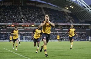 Huddersfield v Arsenal 2008-09 Collection: Nacer Barazite celebrates scoring Arsenals 2nd goal