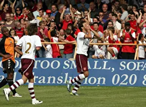 Barnet V Arsenal 2007-08 Prints: Nacer Barazite celebrates scoring Arsenals 2nd goal