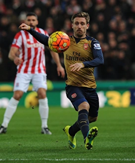 Stoke City V Arsenal 2015-16 Prints: Nacho Monreal in Action: Arsenal vs. Stoke City, Premier League 2015-16